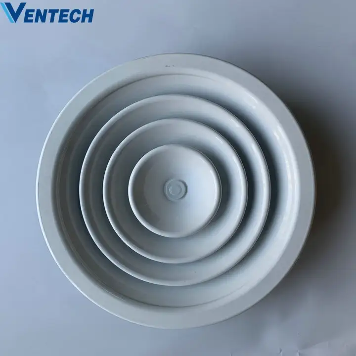 Ventech Air conditioning round air ventilation grilles ceiling diffuser with plastic damper 1