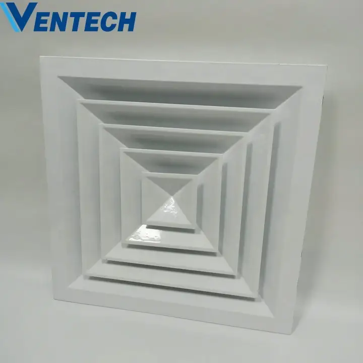 Hvac Abs Square Ceiling Vent Adjustable Multi-directional Air Outlet 1