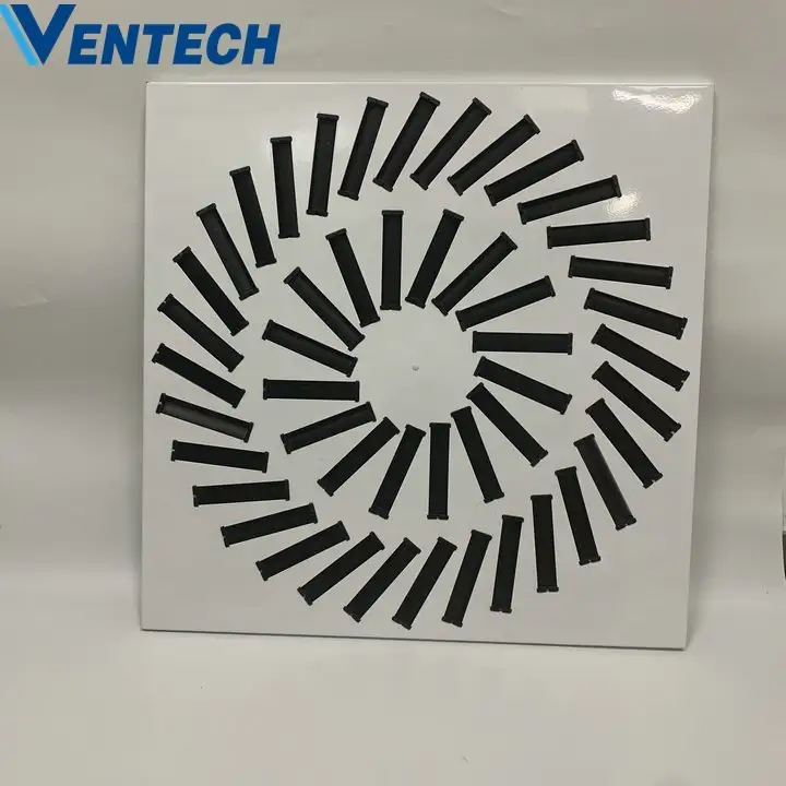 Hvac Air Ventilation Air Conditioner Aluminum Square Swirl Diffuser With Adjustable Plastic Blades 1