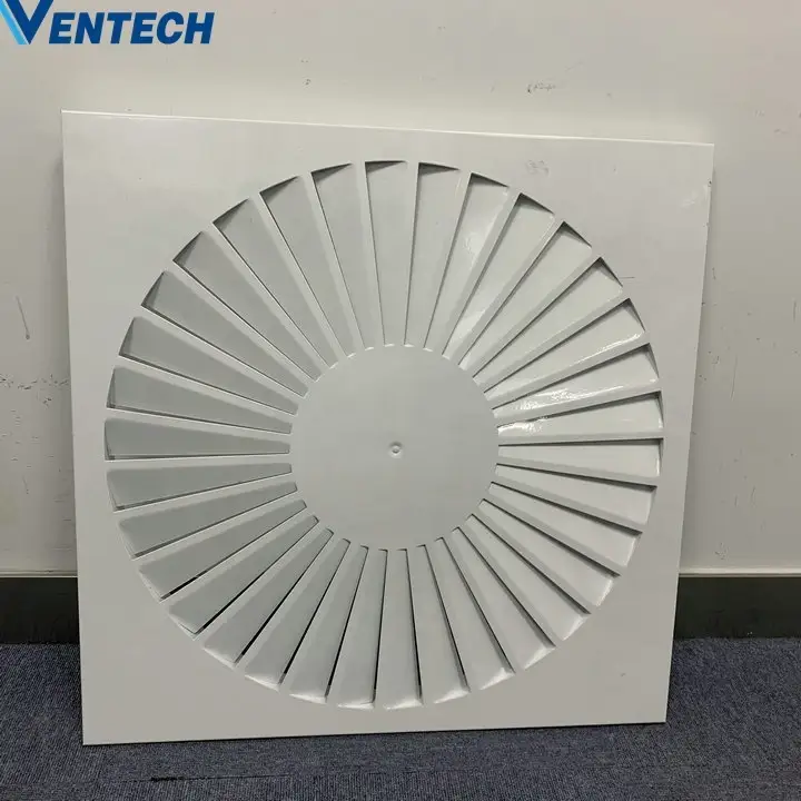 Australia Design Galvanized Steel 22 Fixed Angle Blades Swirl Air Ceiling Diffusers Air Grille Cover With Bolt Or Plenum Box 1