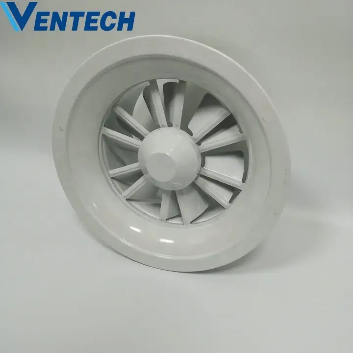 Hvac System Purifier Aluminum Swirl Air Ceiling Round Adjustable Plaque Diffuser Metal For Ventilation 1