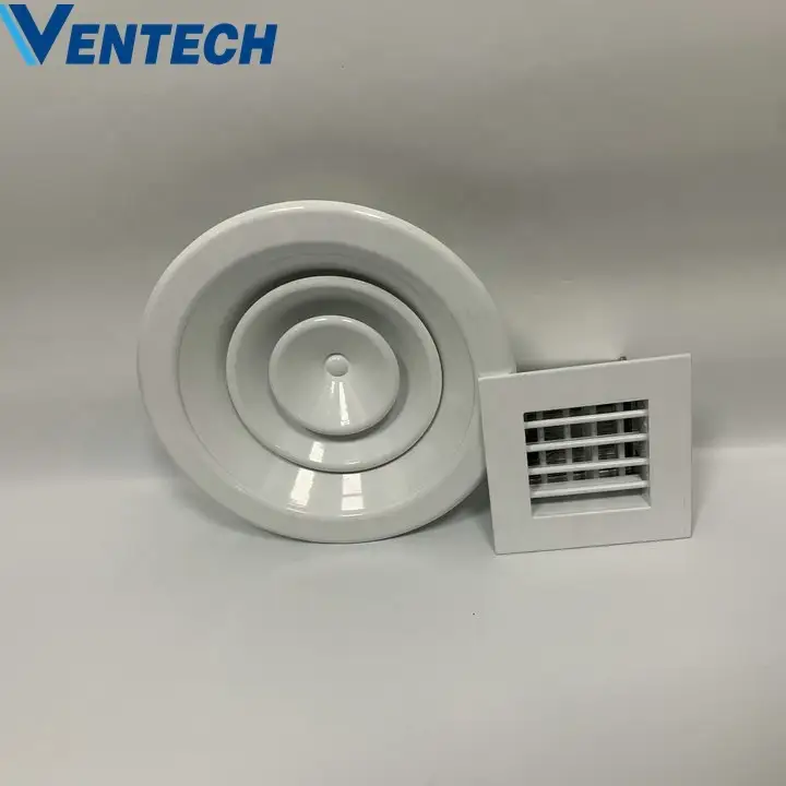 Hvac System With Damper Anodized Vent Deflectors Plastic Round High Ceiling Air Diffuser Parts 1