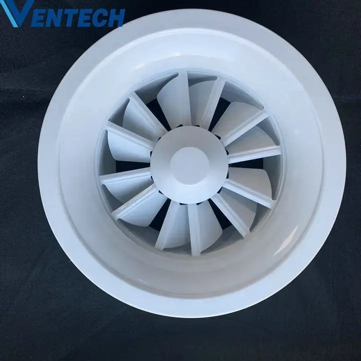 Ventech Ventilation Aluminum Round Adjustable Ceiling Circular Swirl Jet Diffuser for Hvac 1
