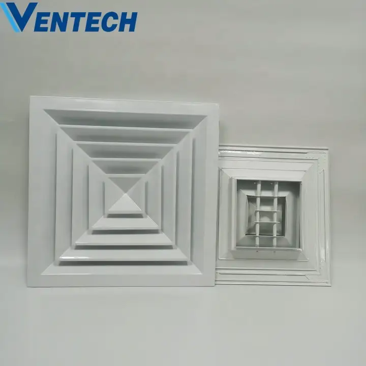 HVAC Vent Cover 4 Way Extruded Aluminum Square Ceiling Diffuser SCD-VA 1