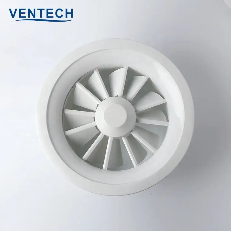 Ventech Hvac System Adjustable Blades Sheet Panel Aluminium Ceiling Round Swirl Air Diffusers For Air Ventilation 1