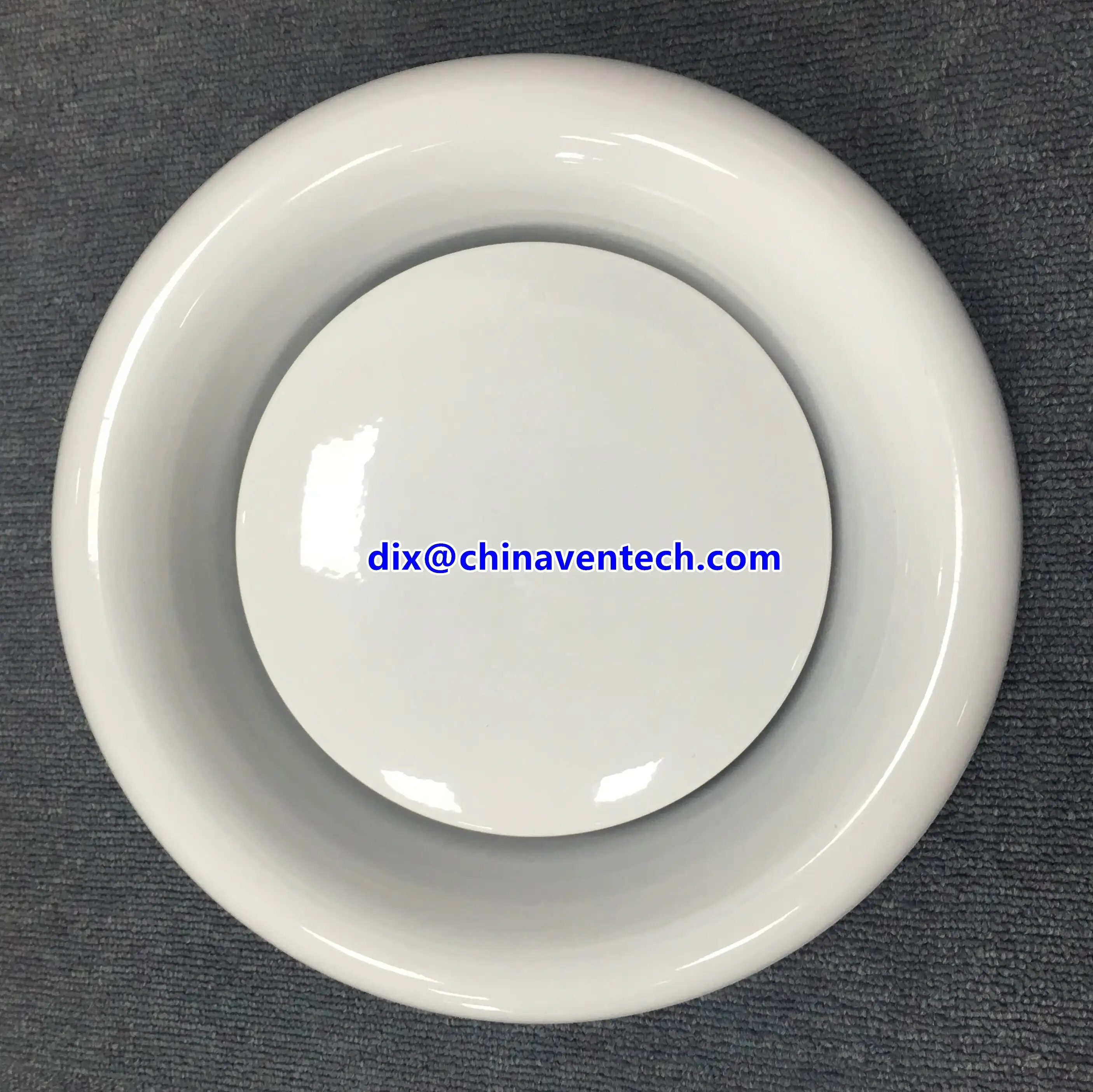 VENTECH Hvac Metal Exhaust Air Disc Valve White Air Vent Round Duct Mounted Air Valve 1
