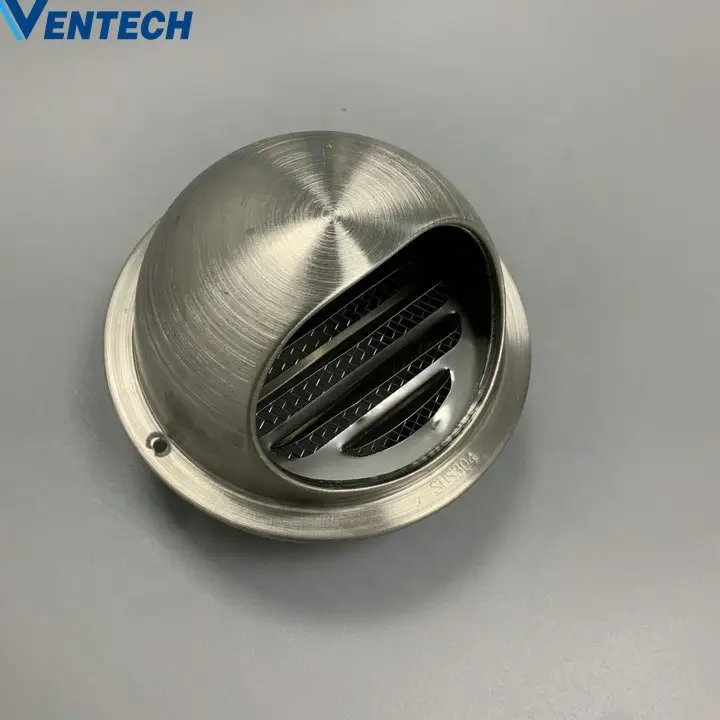 Hvac Exterior Wall 304 Stainless Steel Waterproof Exhaust Air Vent Cap Ball Weather Louver 1