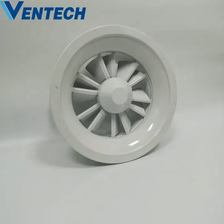 Hvac System Exhaust Grille Aluminum Swirl Air Metal Ceiling Round Adjustable Plaque Diffuser For Ventilation 1