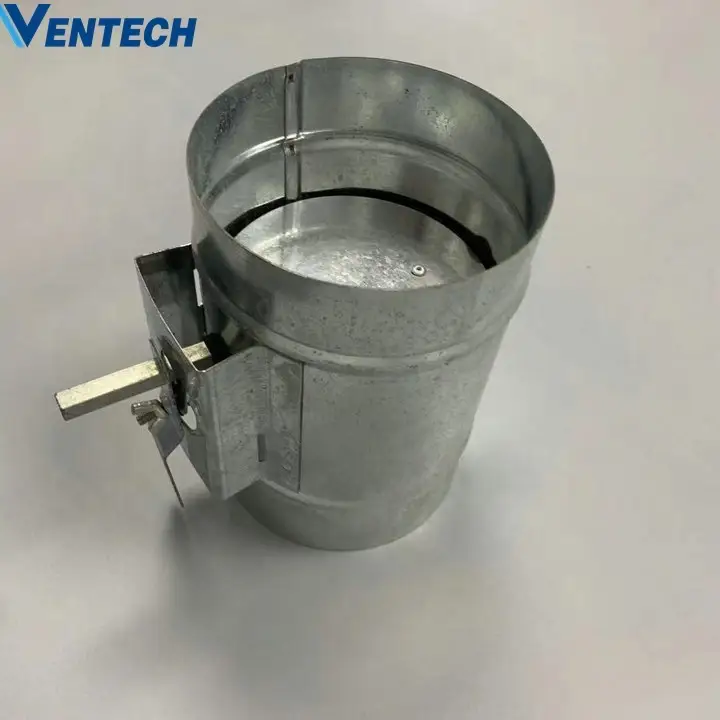 Hvac New Galvanized Steel Round Volume Control Regulated Air Duct Manual Single Blade Balancing Shut Off Damper Units 1