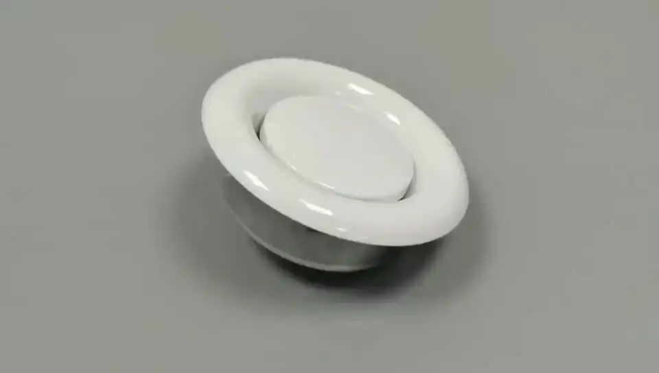 Free Sample Hvac Metal Exhaust Air Disc Valve White Air Vent Round Ceiling Diffuser 1