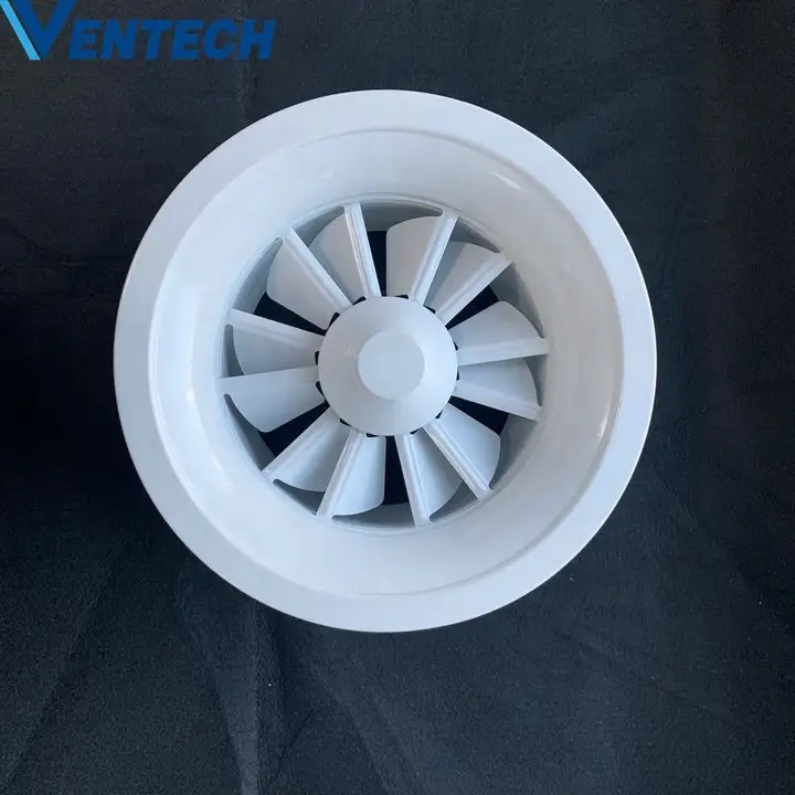 HVAC Air Conditioning System Adjustable Blades Aluminum Ceiling Round Swirl Air Diffuser 1