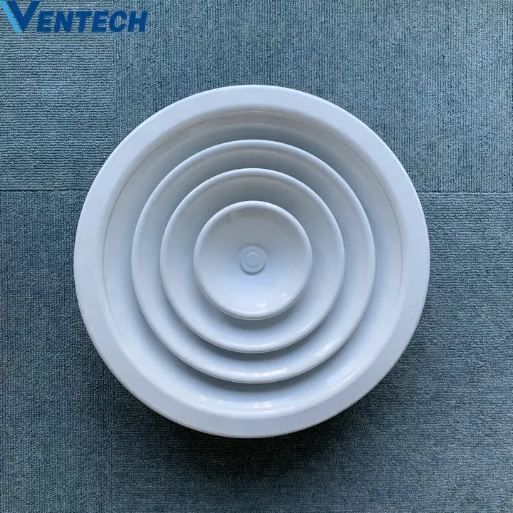 HVAC Ventilation Aluminium Round Ceiling Air Vent Circular Diffuser With Adjustable Butterfly Damper 1