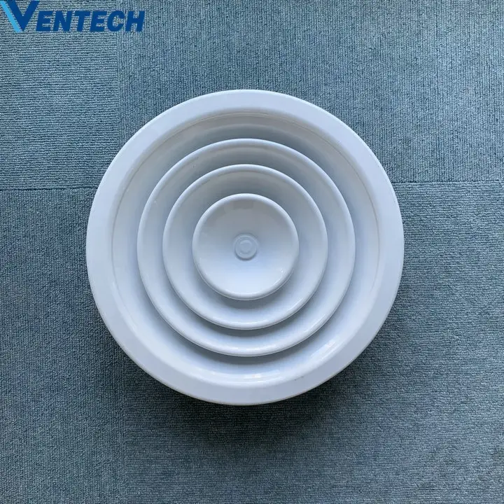 Aluminum Round Ceiling Air Supply Return Exhaust Diffuser With Plastic Damper 1