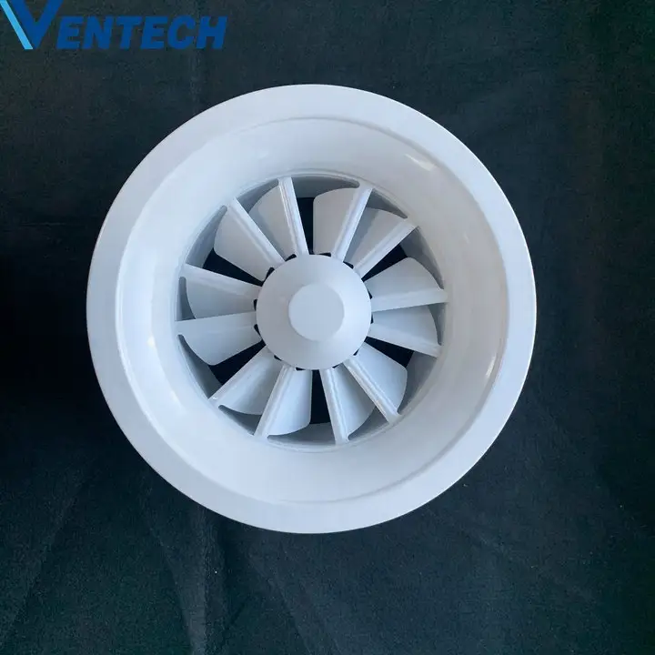 Hvac System Aluminum Supply Air Duct Diffuser Round Swirl Diffusers With Adjustable Blades 1