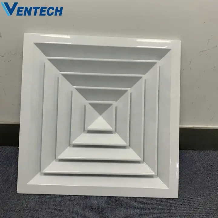 VENTECH Aluminum Hvac Supply Air Duct Square Ceiling Diffuser For Ventilation System 1