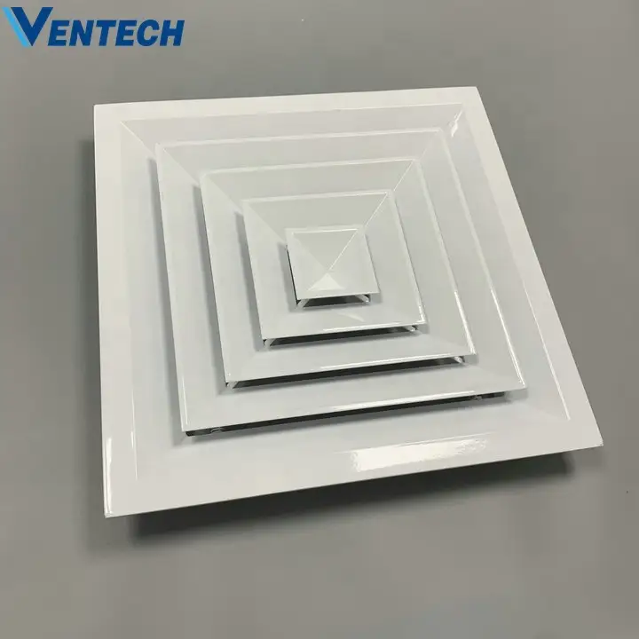 HVAC Aluminum Air Conditioner Supply Air Square Ceiling Diffuser For Office 1