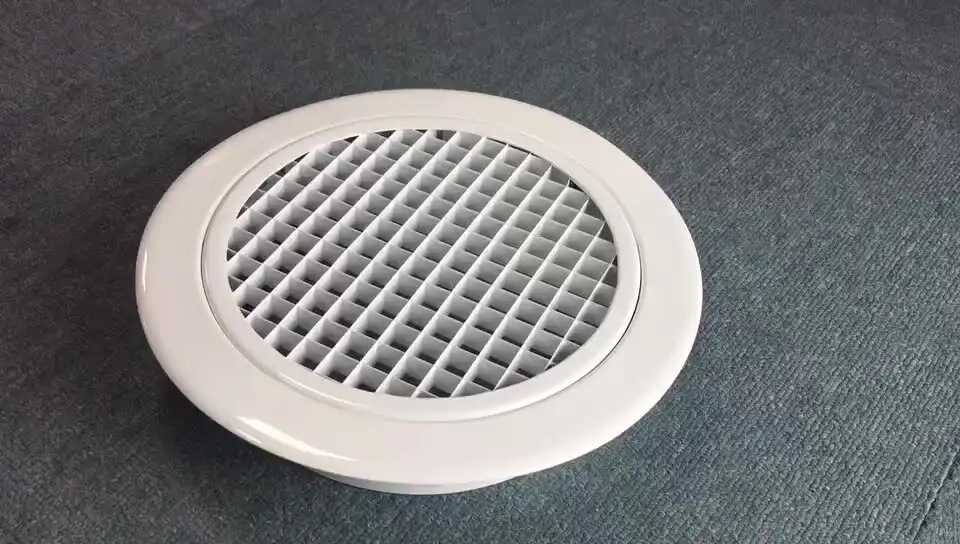 HVAC SYSTEM Air Duct Mounting Round Shape White  Egg Crate  Grille for Ventilation 1