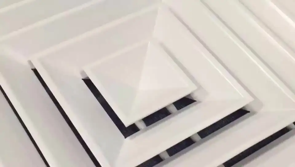 Hvac Diffuser Ventilation havc 4 Way Aluminum Square Ceiling Air Supply Diffusers 595x595 Face Size  With Obd Damper 1