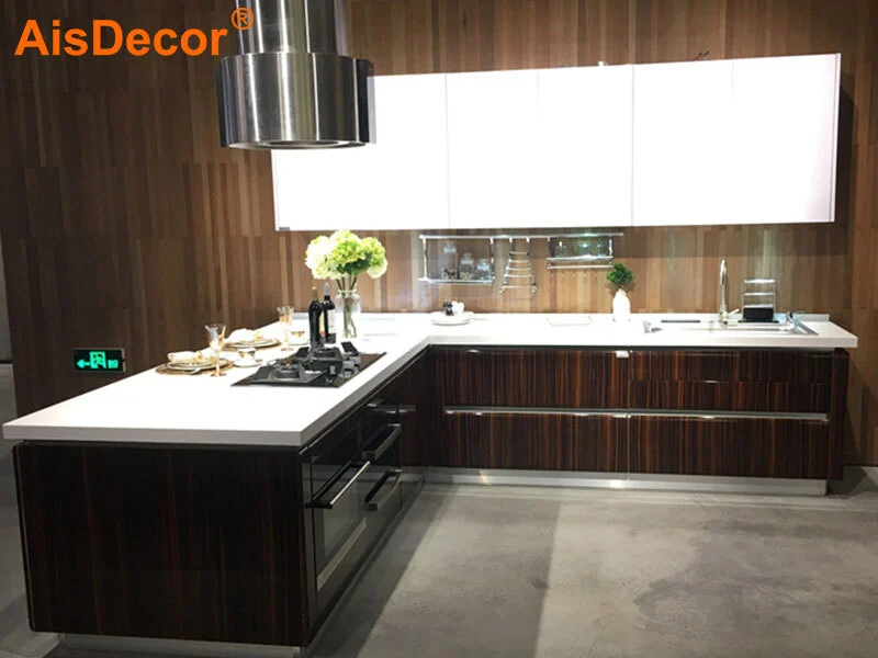 Wooden Glossy Zebra-stripe Kitchen 1