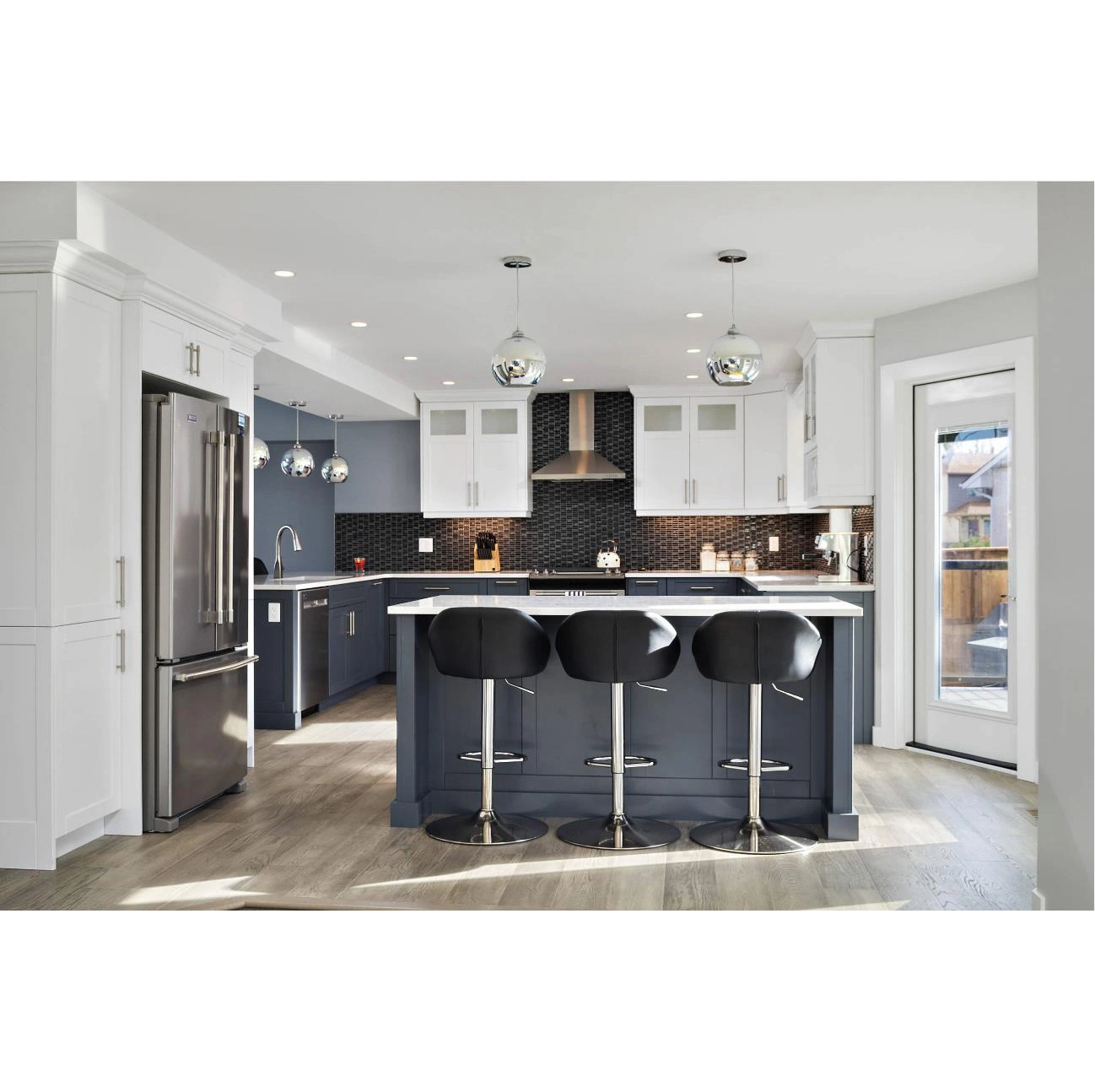 Quality Blue Apartment Modern Design Shaker Style Kitchen Cabinet For Sale Aisdecor 1