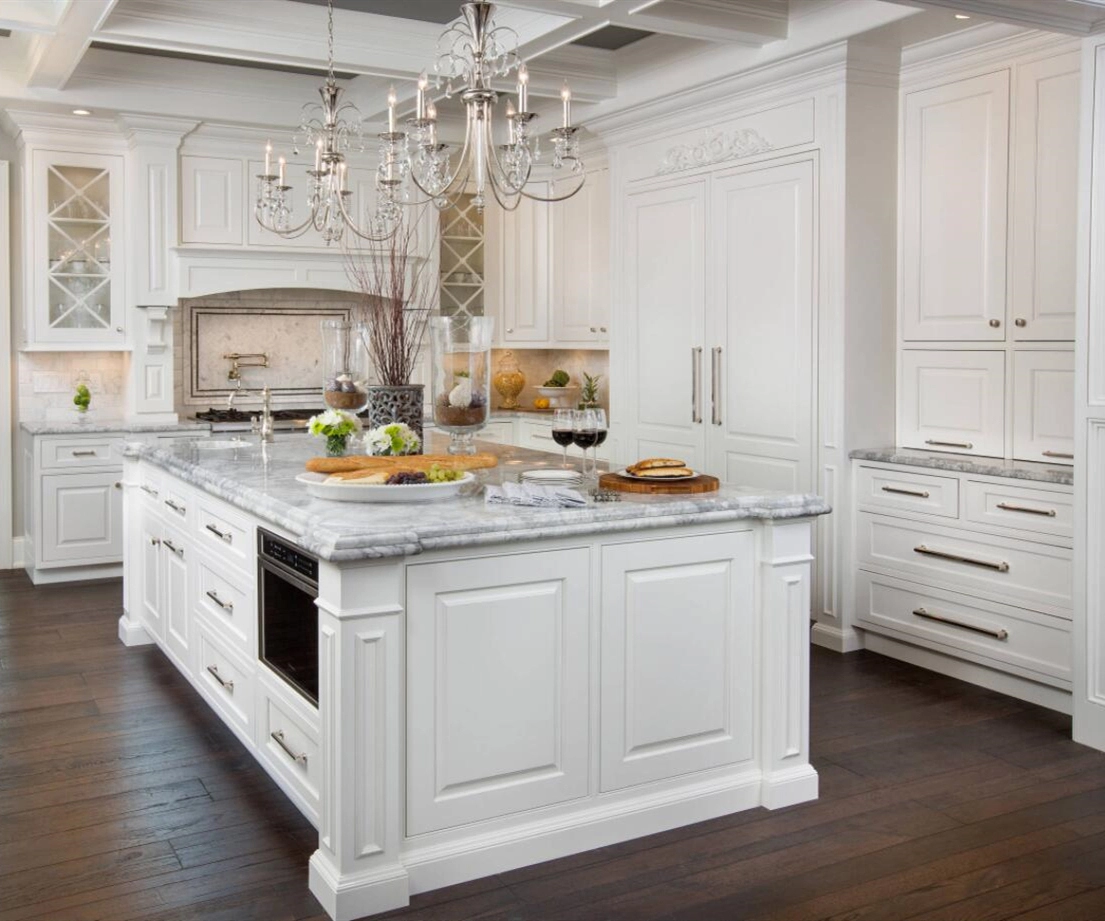 Luxury Furniture Classic Design French Style Real Timber Solid Wood Kitchen Cabinet 1