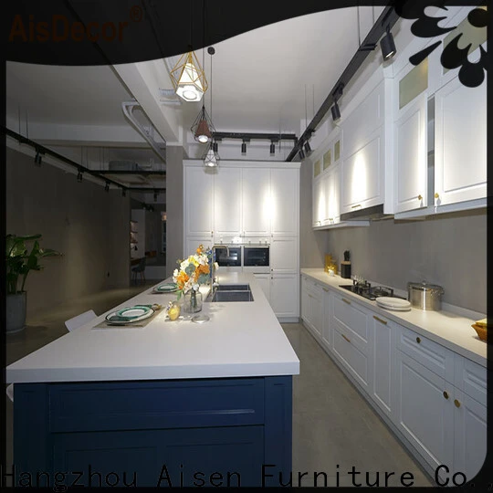 AisDecor white wood kitchen cabinets factory 1
