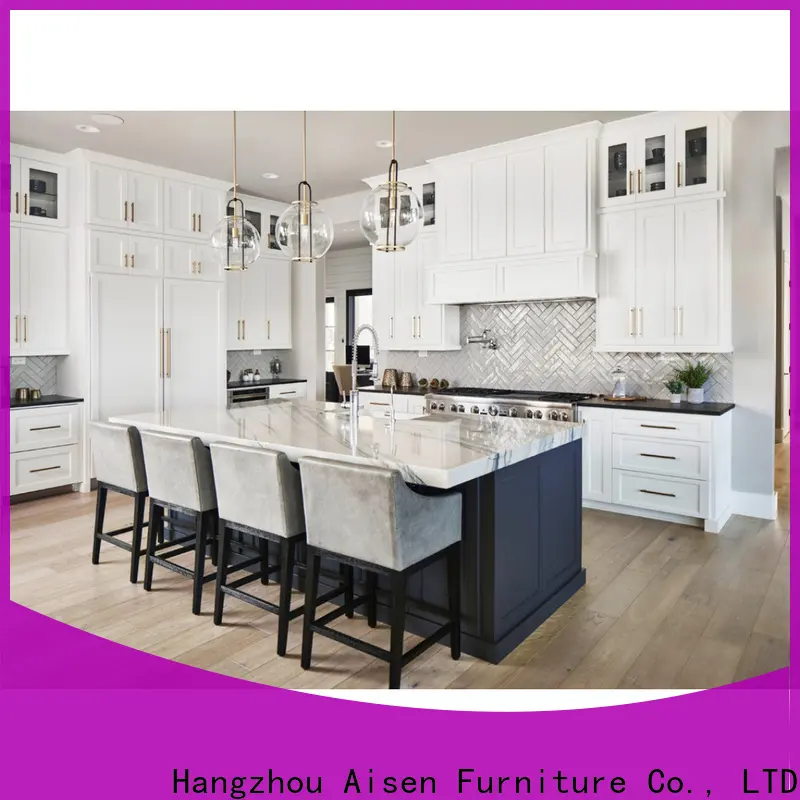 AisDecor best white wood kitchen cabinets from China 1