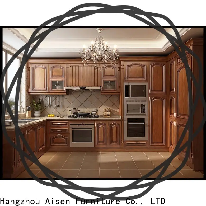 AisDecor dark wood kitchen cabinets from China1 1