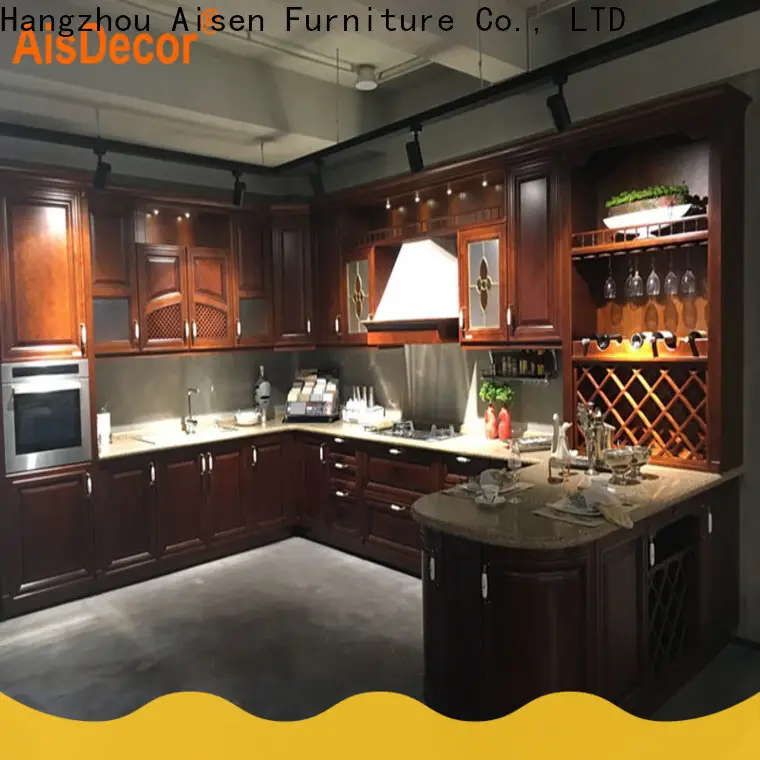AisDecor best wood and white kitchen cabinets manufacturer 1