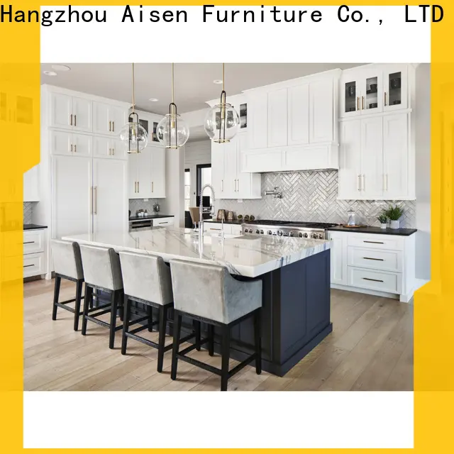 AisDecor white wood kitchen cabinets one-stop services 1