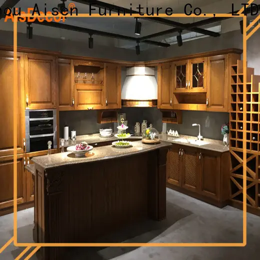 AisDecor cheap dark wood kitchen cabinets wholesale 1