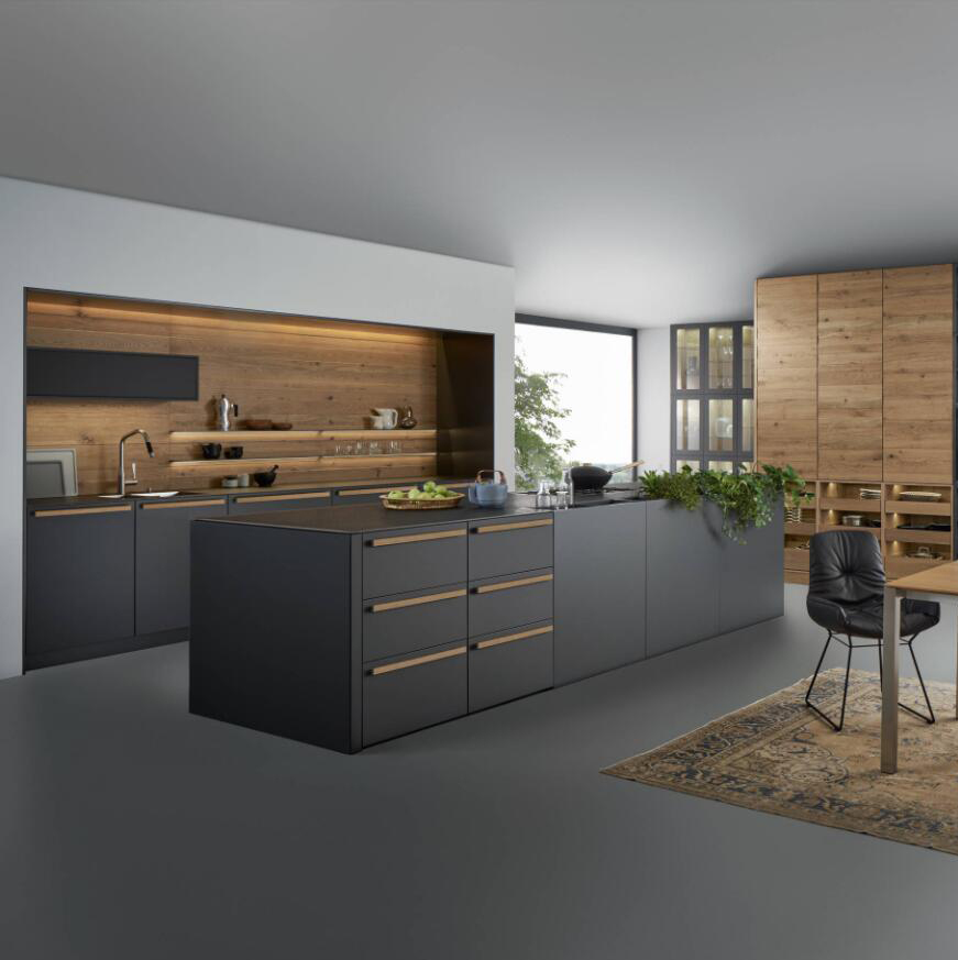 Luxury White L Shape Solid Wood Kitchen Cabinet | Aisdecor