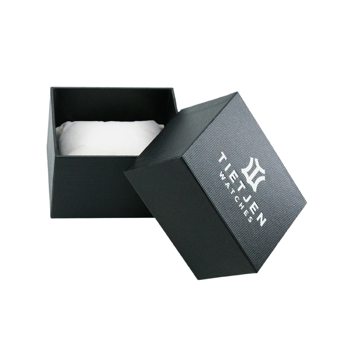 Uhrenbox aus starrem Karton mit individuellem Logo, faltbare, luxuriöse schwarze Geschenkverpackung – Packshion-Verpackung 1