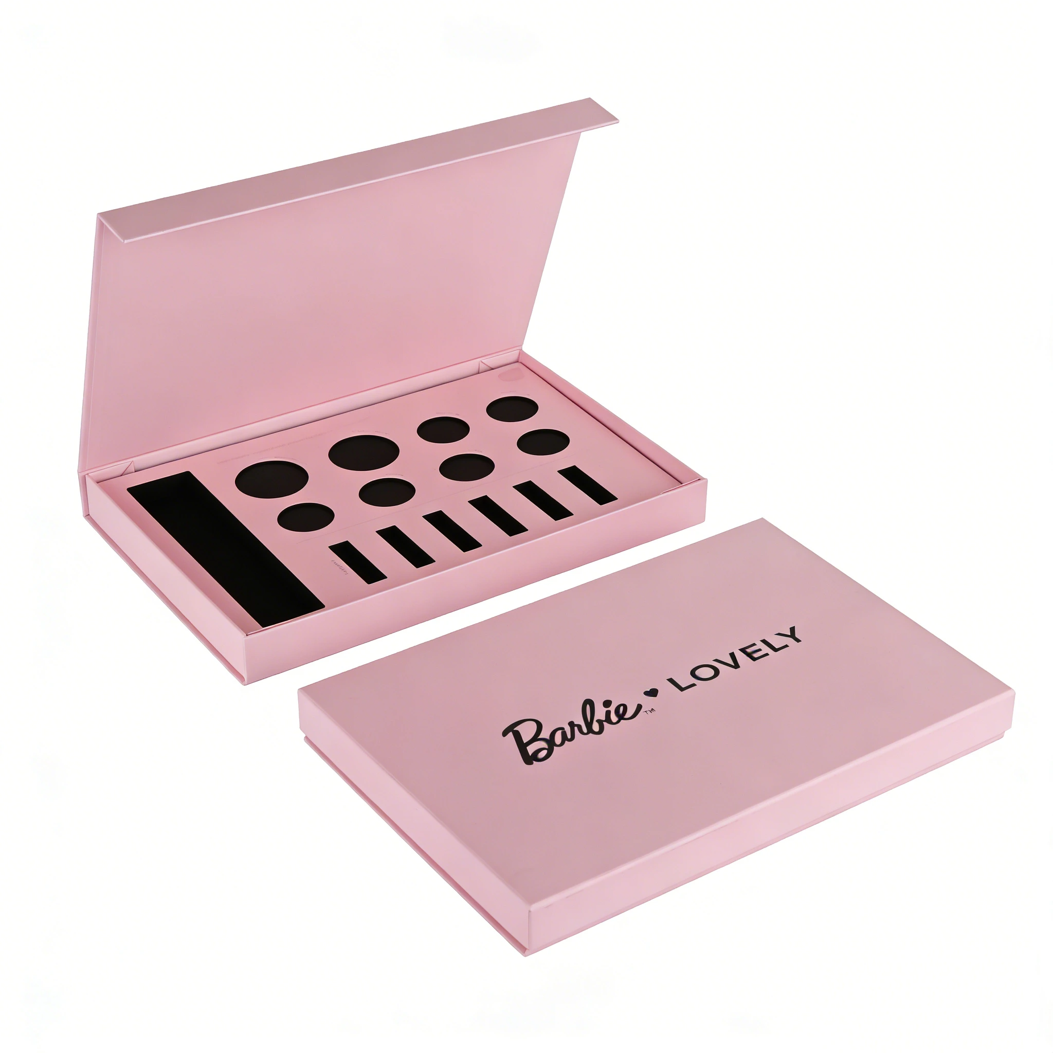 Kosmetikbox mit Lederoptik – Großformatig mit silbernem Folienlogo und Papiereinlage, Magnetverpackung – Packshion-Verpackung 1