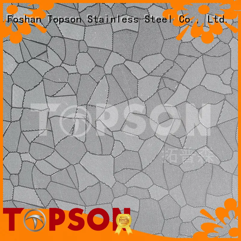 embossed stainless steel sheet suppliers mirror for handrail Topson 1