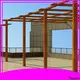 Topson coated black steel pergola with canopy for hotel 1