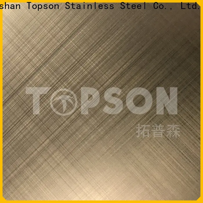 Topson hairline etched design stainless steel sheet China for handrail 1