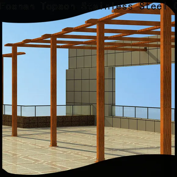 Topson widely used steel and aluminum arched pergola with retractable canopy China for hotel 1