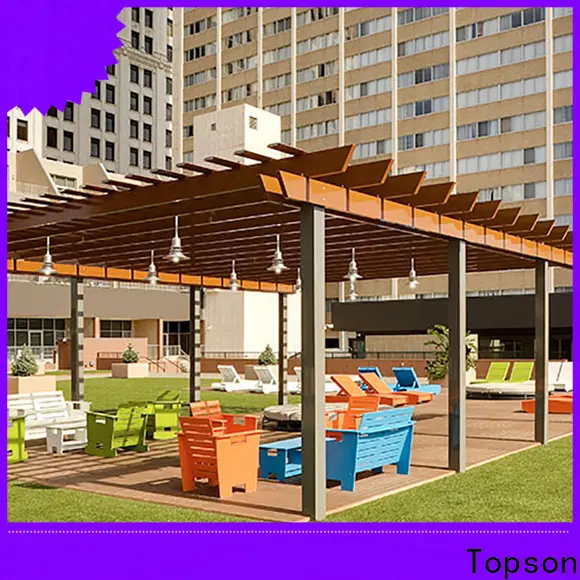 Latest white aluminum attached pergola aluminium factory for resort 1