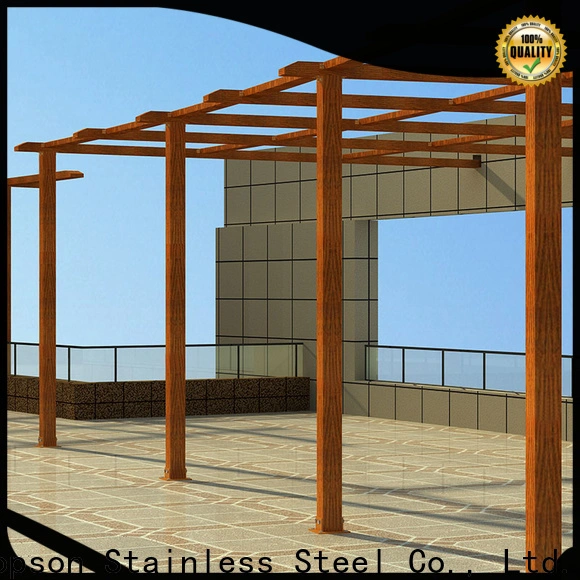 steel and aluminum arched pergola with retractable canopy fixed company for school 1