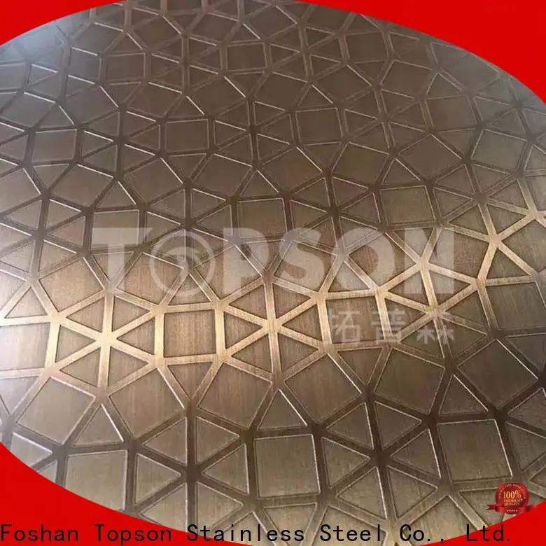 Topson antifingerprint stainless steel diamond pattern sheets manufacturers for partition screens 1