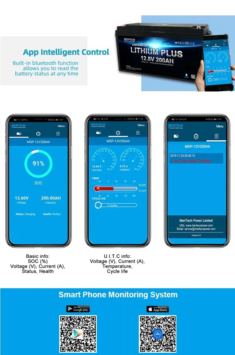 MERITSUN bluetooth lithium battery factory for solar street light4 4