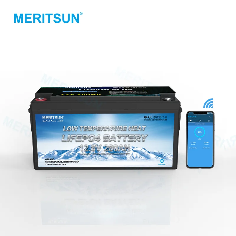 Low Temperature Lithium Polymer Li-ion Lifepo4 Battery Pack 12v 200ah Lifepo4 Battery and BMS 12v 200ah With BT 1