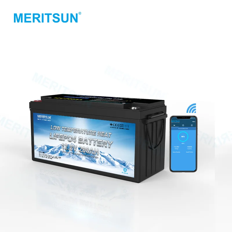 Meritsun Low Temperature Battery Lifepo4 Lithium Ion Battery 12V 200ah Home Appliances BOATS Golf Carts Electric Power Systems 1