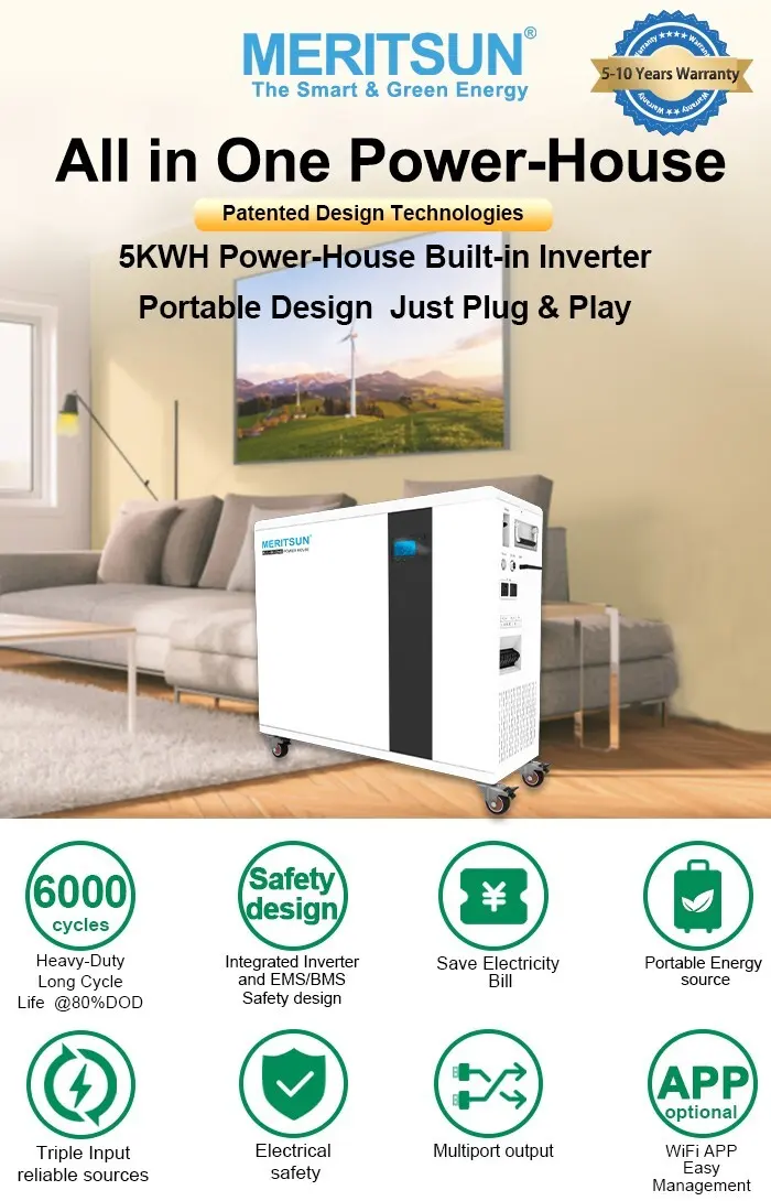 MERITSUN home battery backup with good price for family 2