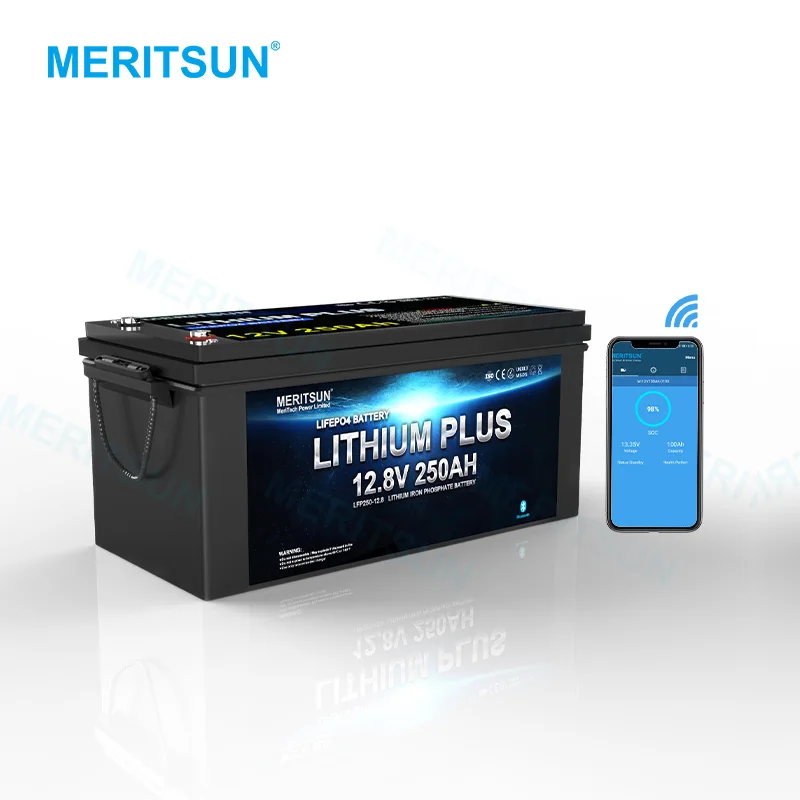 MeritSun APP Control Buletooth 12V 300Ah Lifepo4 Lithium ion Battery for Home Storage 1