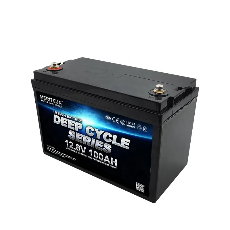 MeritSun Lifepo4 Deep Cycle Lipo Li-ion 12V 100AH Lithium ion Battery Pack Power cell for UPS Solar Product 1
