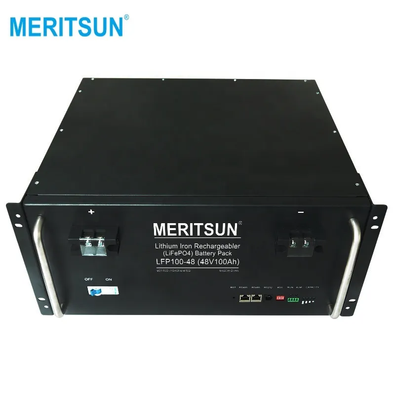 Lithium Battery with RS485 Lithium Iron Long Life 6000cycles Phosphate 5kw 10kwh 24 Volt 48v Free Customized MERITSUN Lifepo4 1