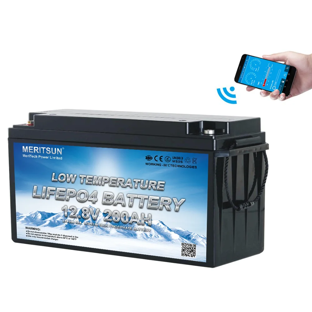 Low Temperature Lithium Polymer Lifepo4 Bluetooth Battery Pack 12v 200ah Lifepo4 Battery with BMS 1