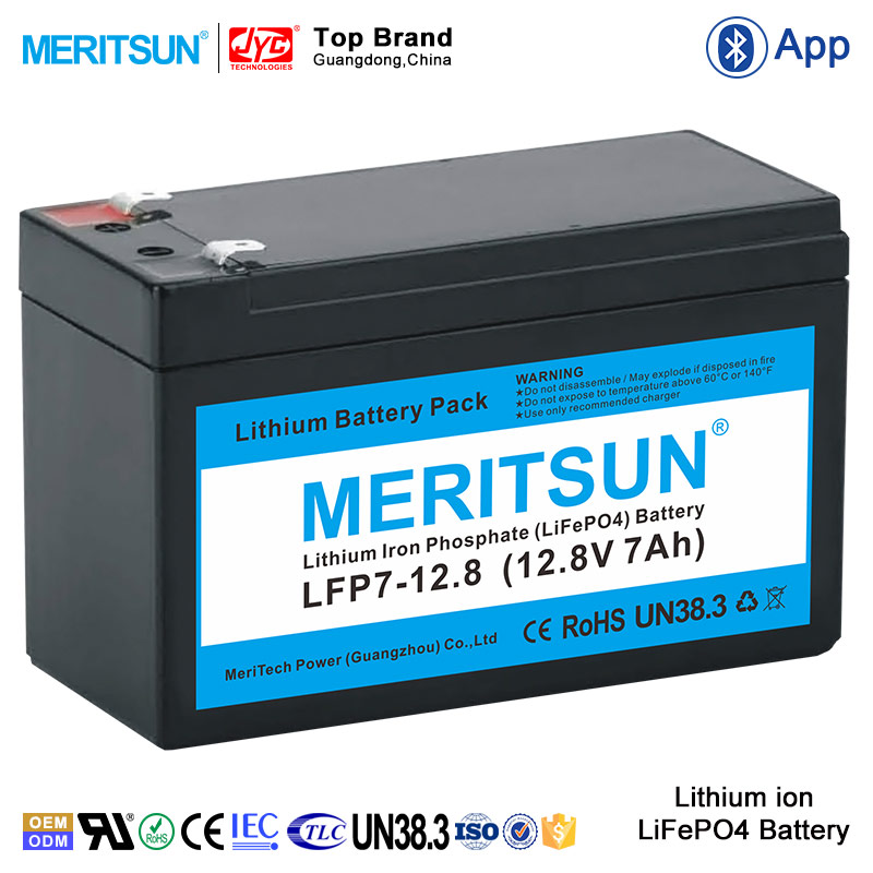 Litio Battery Lithium Li Ion Battery Specifications Price Professional 12V 7ah Free MERITSUN ABS >2000 Cycles 6